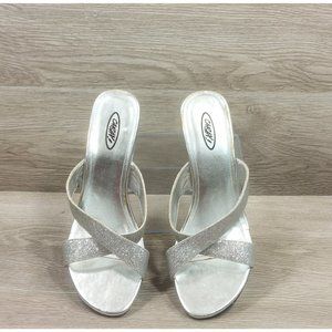 Women Silver Strap 3" Wedge Heel Sandals Vintage Summer Sandal Shoe Caray Sandal
